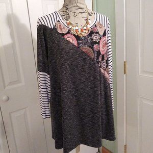 2330 Size XL Upcycled Jeaniemade Stretch Tunic Top